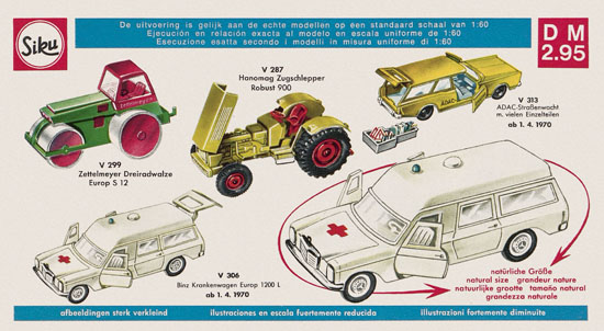 Siku Super Serie Zinkguß-Modelle Katalog 1970