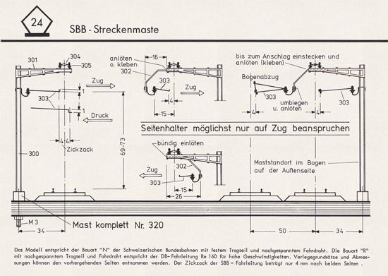 Sommerfeldt Anleitungsheft für Oberleitungen 1975