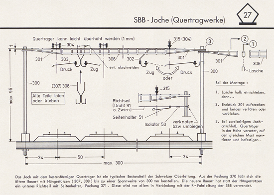 Sommerfeldt Anleitungsheft für Oberleitungen 1975