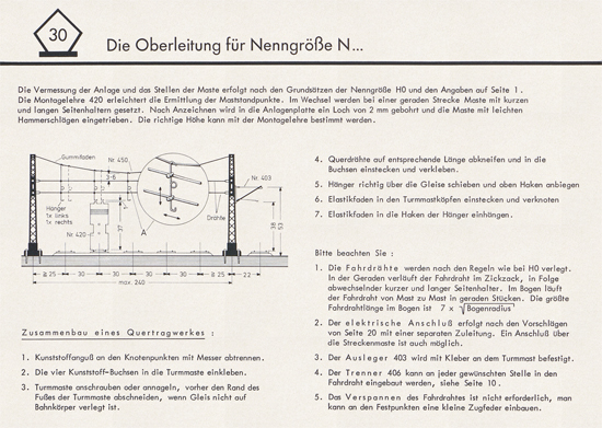 Sommerfeldt Anleitungsheft für Oberleitungen 1975