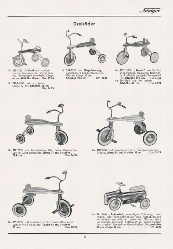 Staiger Kinderfahrzeuge 1961