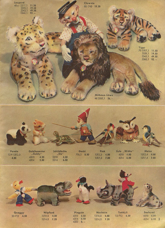 Steiff Der Zoo fürs Kind KAD 55 Katalog 1955