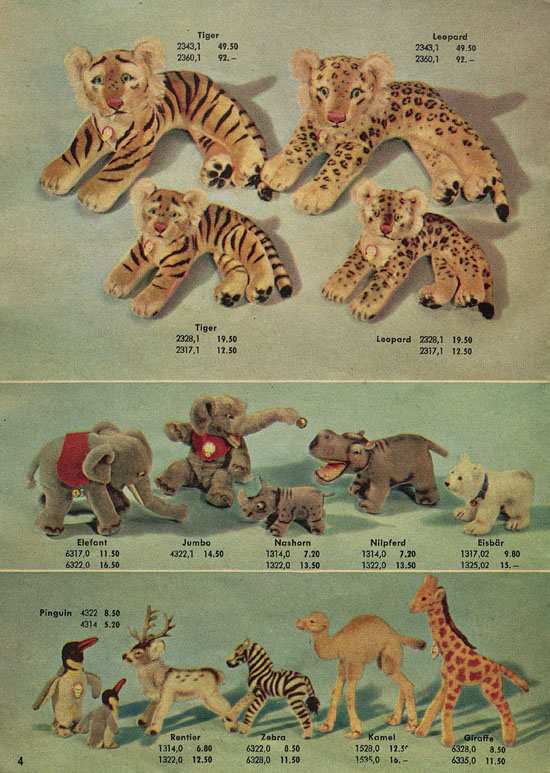 Steiff Der Zoo fürs Kind Katalog 1957