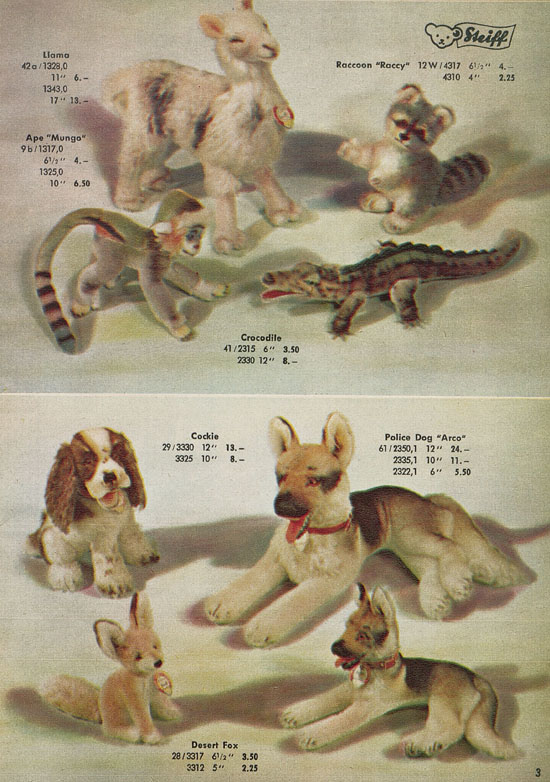 Margarete Steiff Realistic Plush Animals 1957