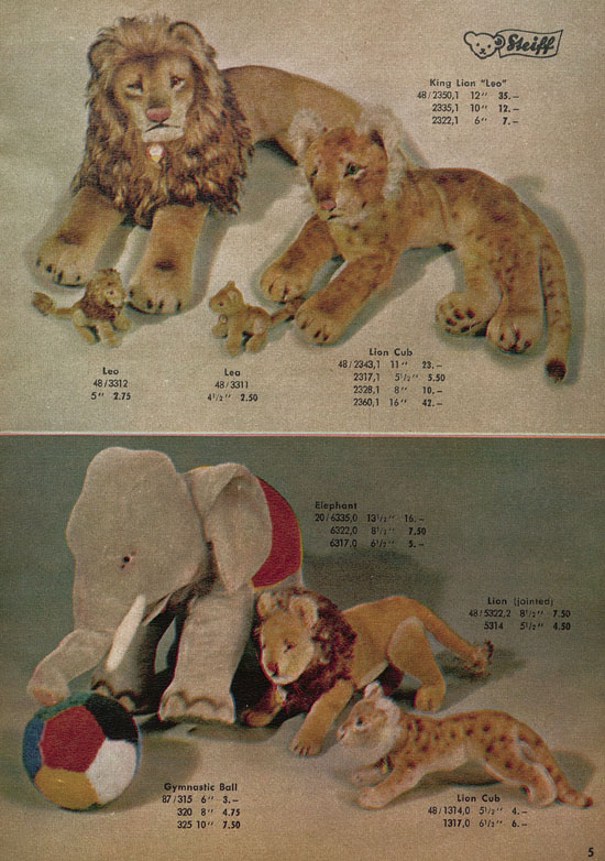 Margarete Steiff Realistic Plush Animals 1957