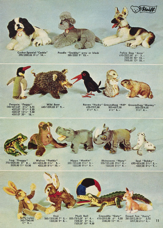 Steiff Realistic Plush Animals KUS 1962