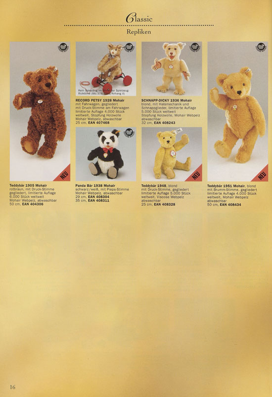 Margarete Steiff Katalog 1997