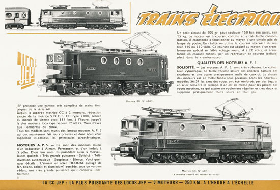 Trains JEP catalogue 1956