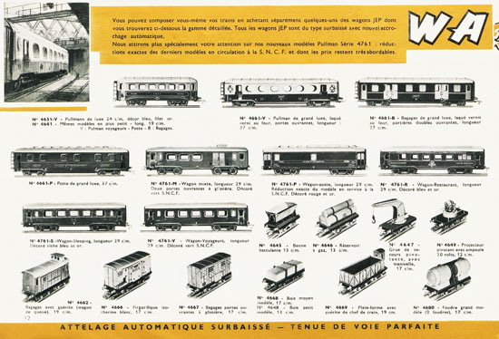 Trains JEP catalogue 1956