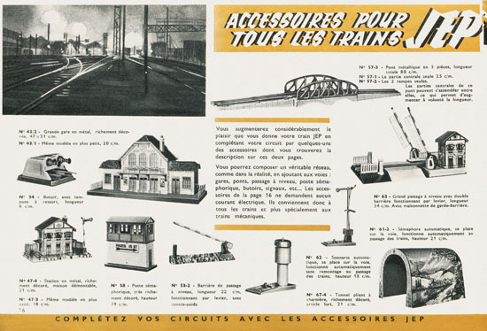 Trains JEP catalogue 1956