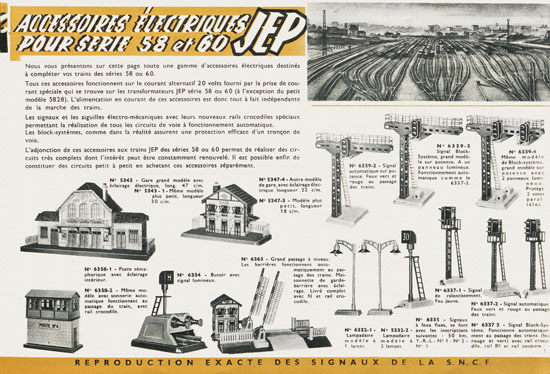 Trains JEP catalogue 1956