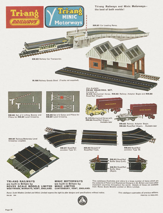 Tri-ang catalog Railways and Motorways 1964