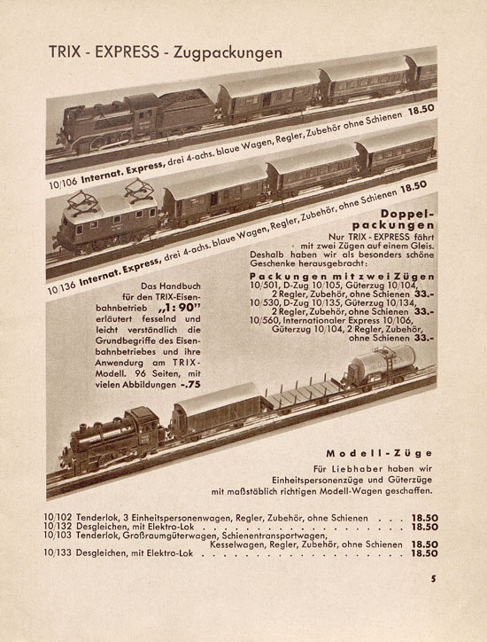 Trix Katalog 1937-1938