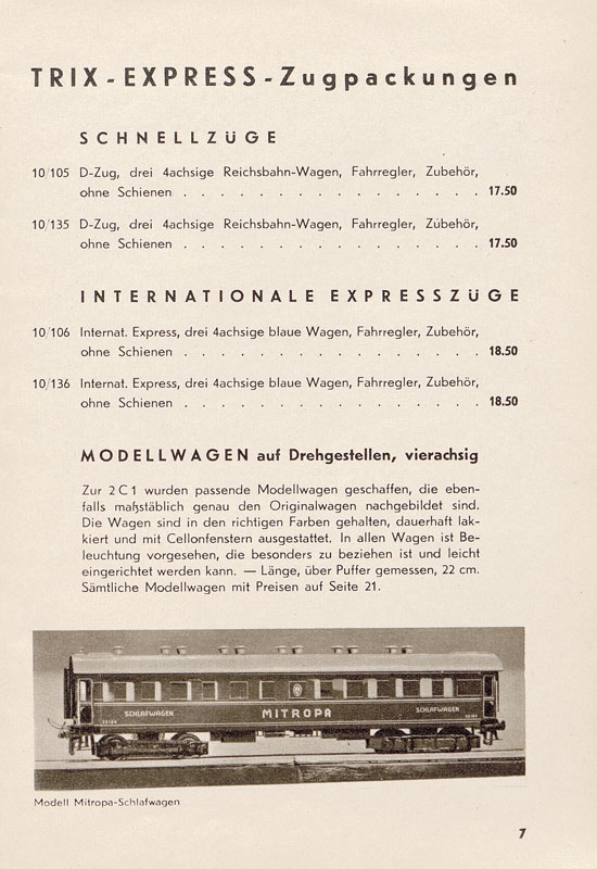 Trix Katalog 1938-1939