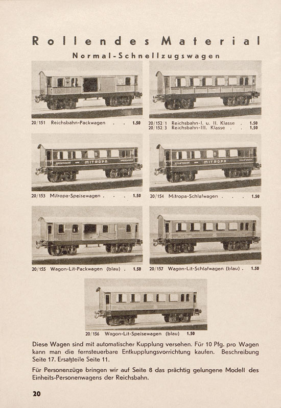 Trix Katalog 1938-1939