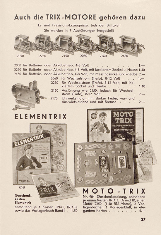 Trix Katalog 1938-1939