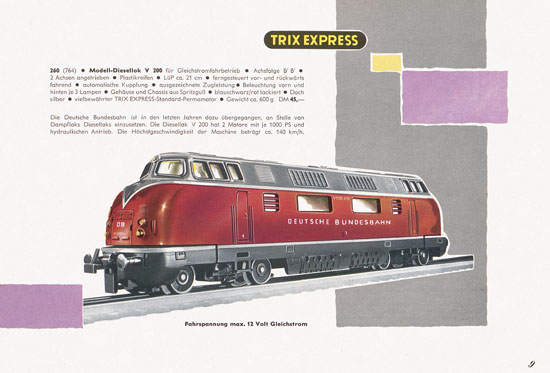 Trix Express Katalog Spur H0 1960-1961