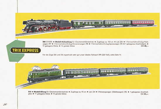 Trix Express Katalog Spur H0 1960-1961