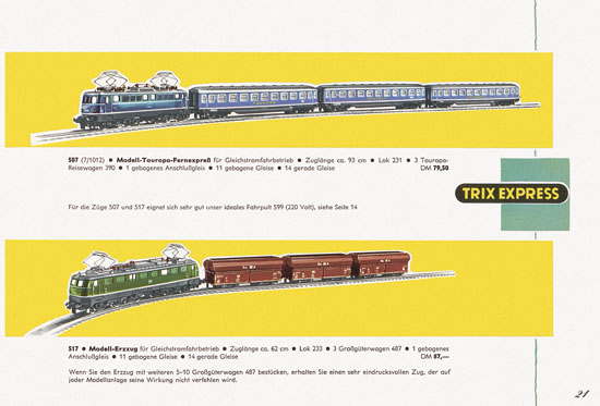 Trix Express Katalog Spur H0 1960-1961