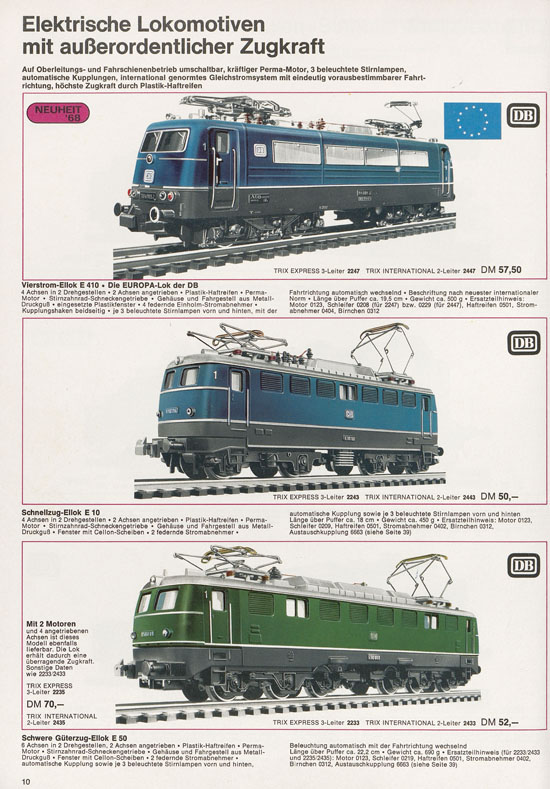 Trix Gesamtkatalog 1968