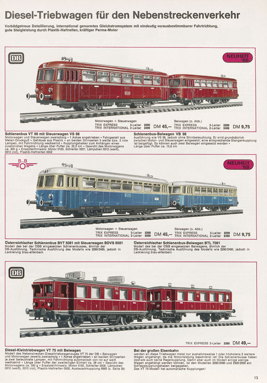 Trix Gesamtkatalog 1968