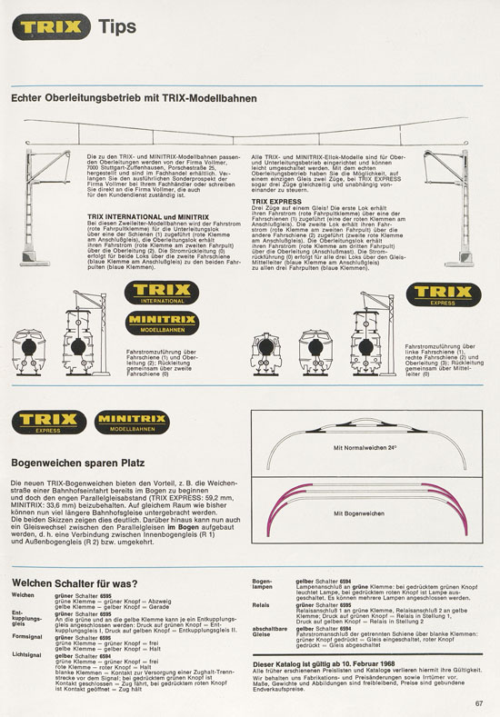 Trix Gesamtkatalog 1968