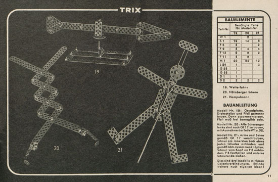 Trix Vorlagenbuch für den Elementrix 1952