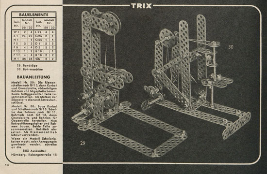 Trix Vorlagenbuch für den Elementrix 1952