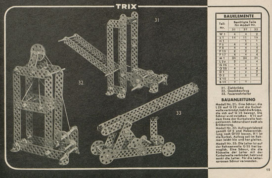 Trix Vorlagenbuch für den Elementrix 1952