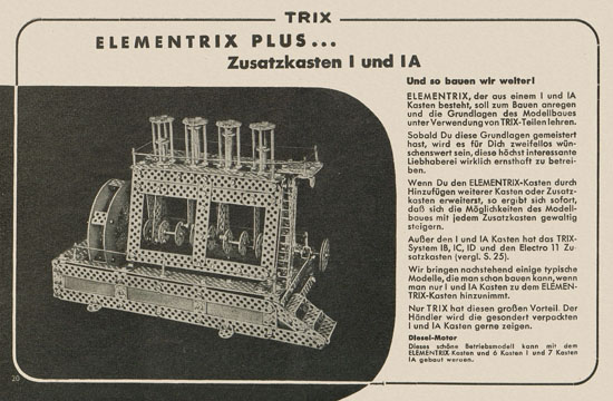 Trix Vorlagenbuch für den Elementrix 1952