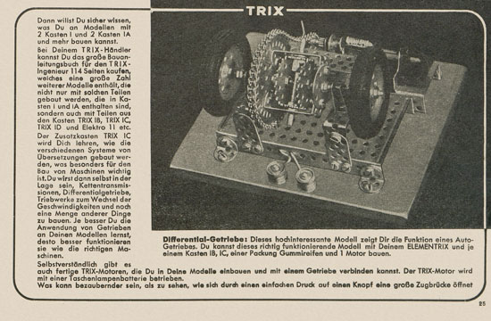 Trix Vorlagenbuch für den Elementrix 1952