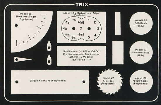 Trix Vorlagenbuch für den Elementrix 1952