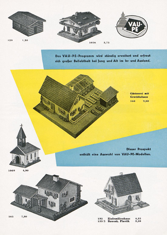 Vau-Pe Modellauswahl Zubehör 1960