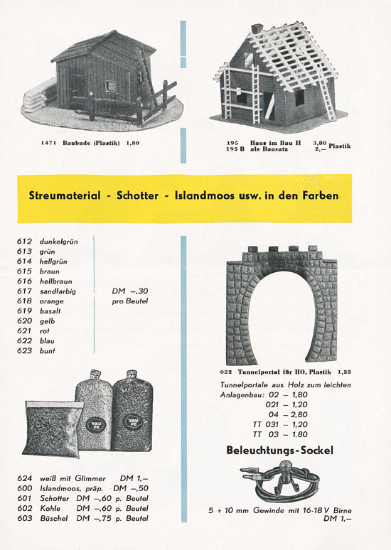 Vau-Pe Modellauswahl Zubehör 1960