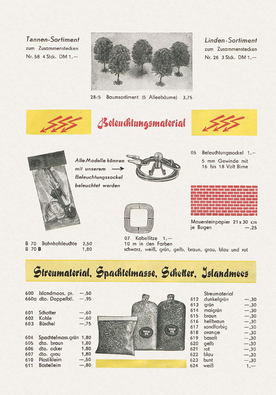 Vau-Pe Modellauswahl 1962