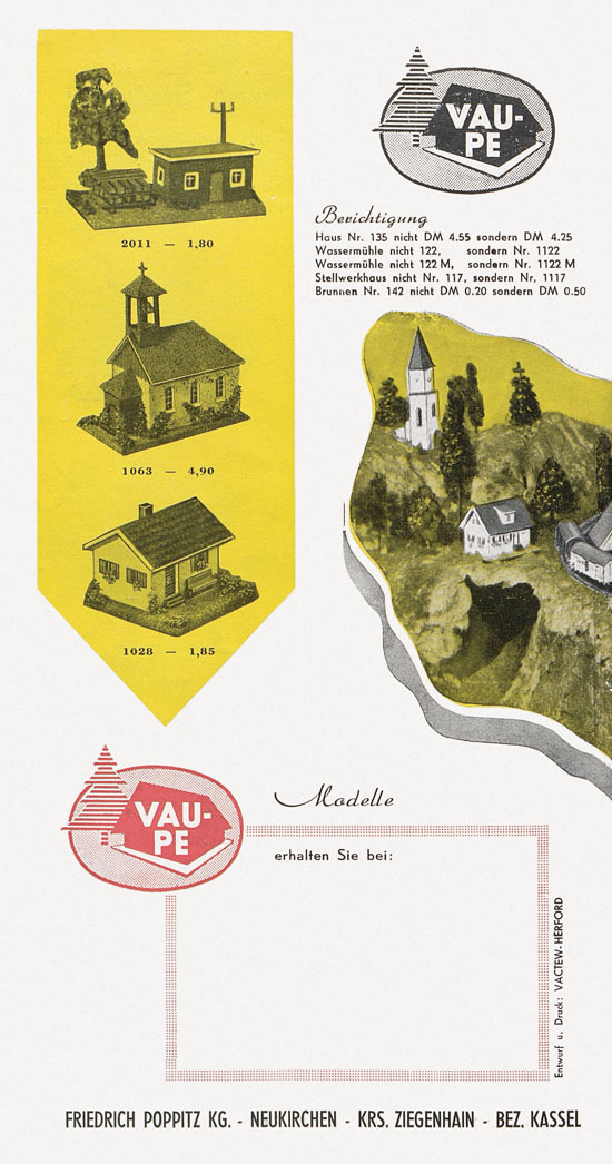 Vau-Pe Modellauswahl 1959