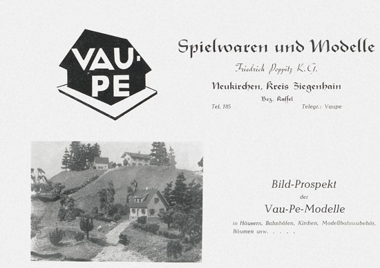 Vau-Pe Spielwaren und Modelle Katalog 1953