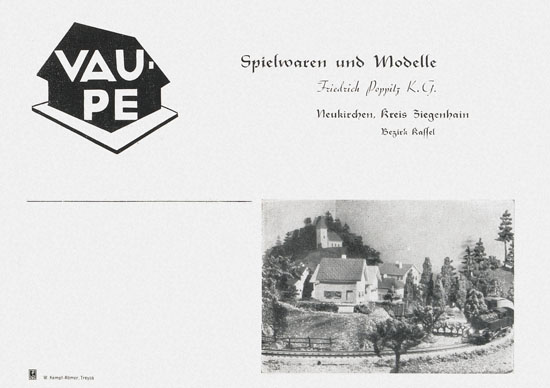 Vau-Pe Spielwaren und Modelle Katalog 1953