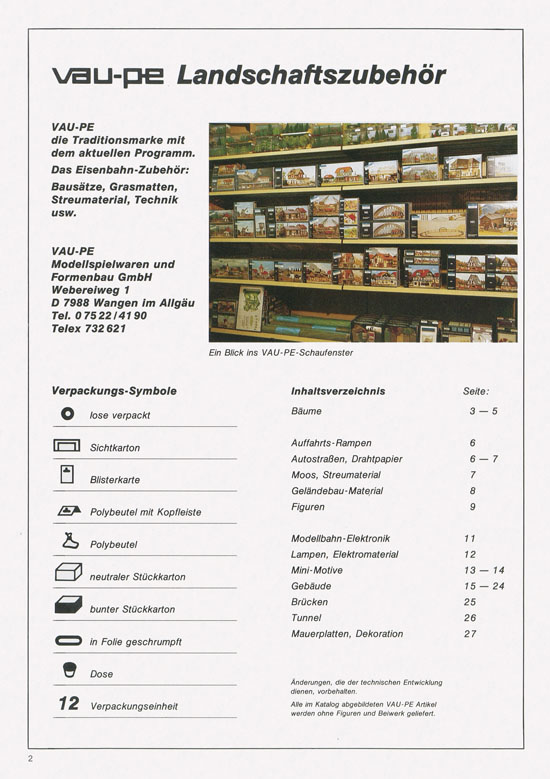 Seite 2 Vau-Pe Katalog 1986