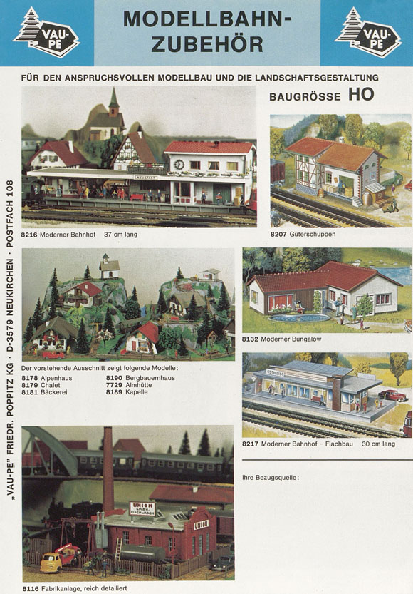 Vau-Pe Modellbahn-Zubehör Prospekt 1971