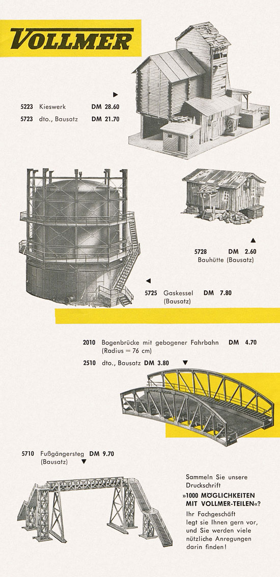 Vollmer Faltblatt Neuheiten 1961