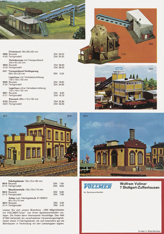 Vollmer Faltblatt H0 Neuheiten 1968-1969