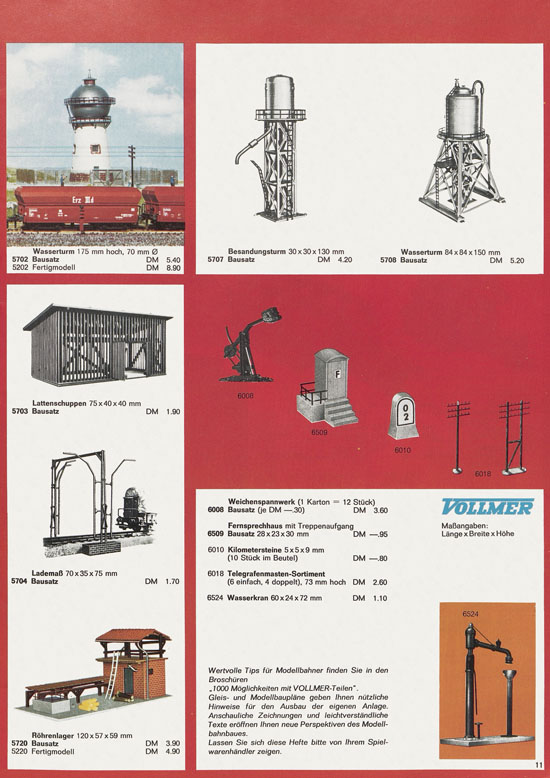 Vollmer Modellbahn-Zubehör H0 + N 1970-1971