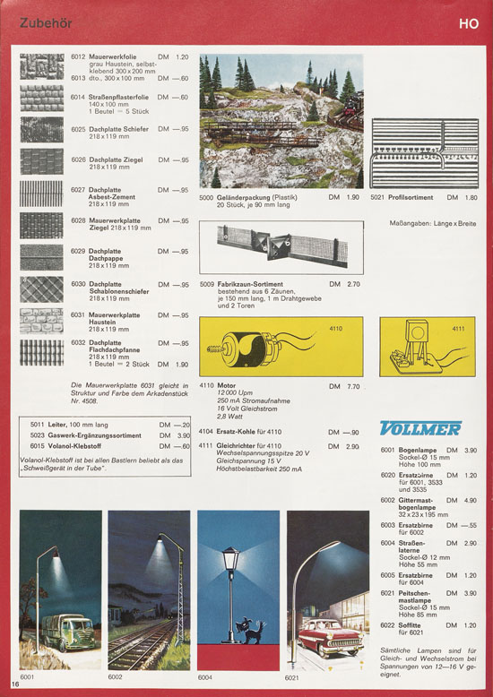 Vollmer Modellbahn-Zubehör H0 + N 1970-1971