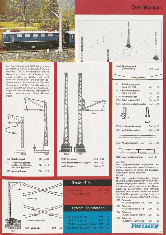 Vollmer Modellbahn-Zubehör H0 + N 1970-1971