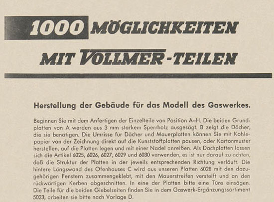 Vollmer 1000 Möglichkeiten Gaswerk