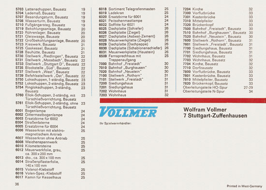 Vollmer Katalog 1967-1968