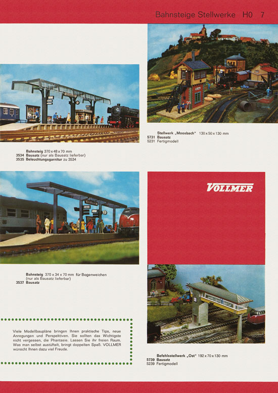 Vollmer Katalog Modelleisenbahn-Zubehör 1972-1973