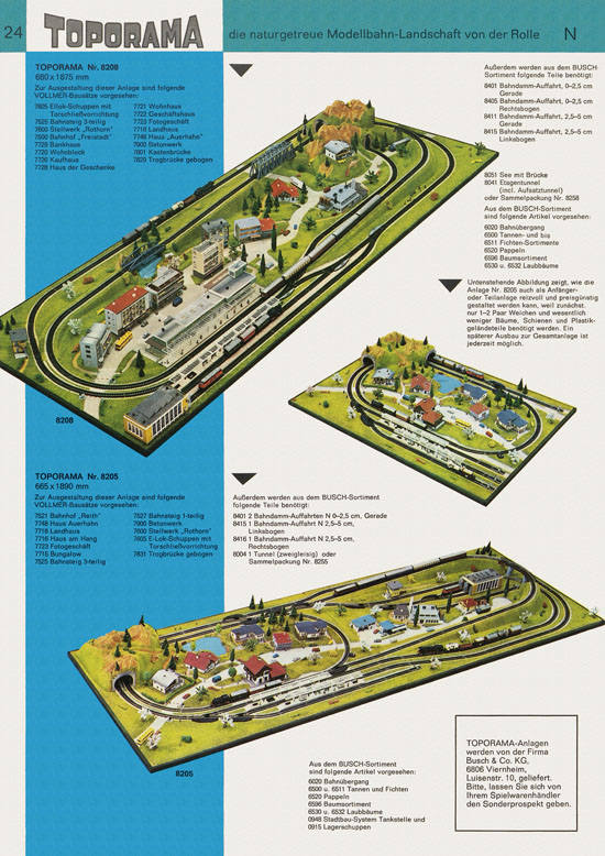 Vollmer Katalog Modelleisenbahn-Zubehör 1972-1973