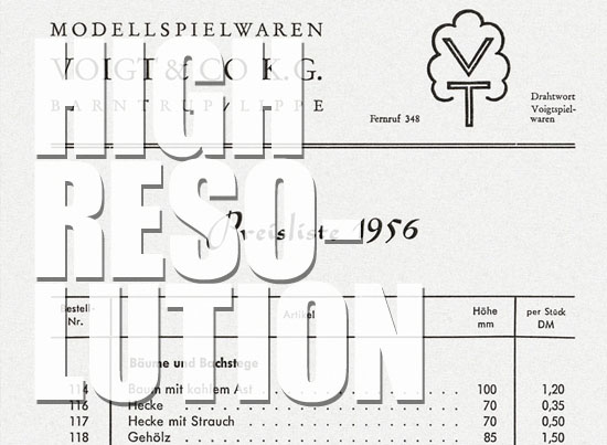 Voigt Modellspielwaren Preisliste 1956